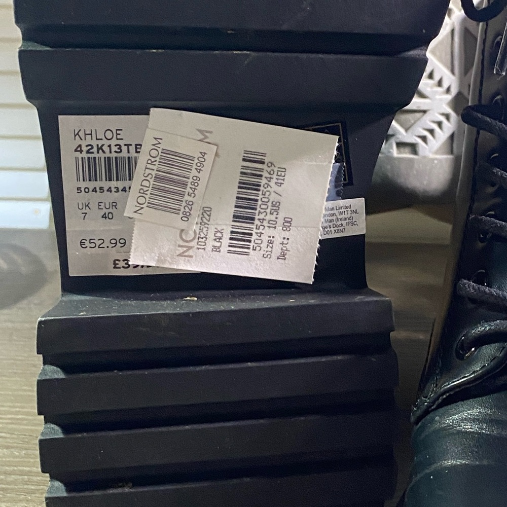 NWT Topshop Khloe Faux Leather Black Lace Up MOTO Boot Sold By Nordstrom 10.5 - Picture 8 of 8